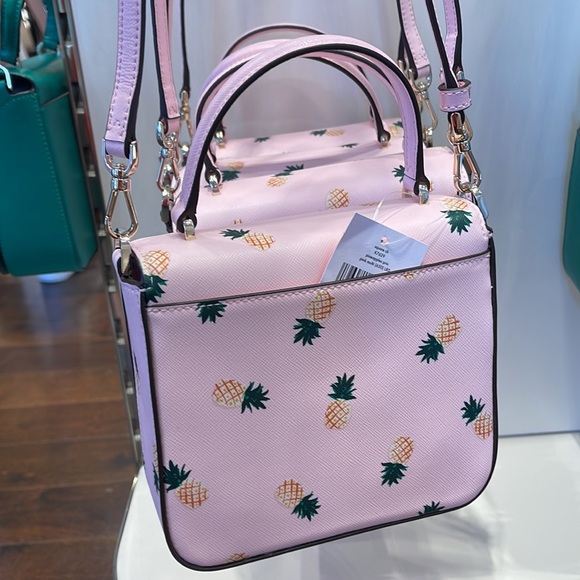 Kate Spade Staci Square Pineapple Crossbody Pink Multi - Picture 9 of 16